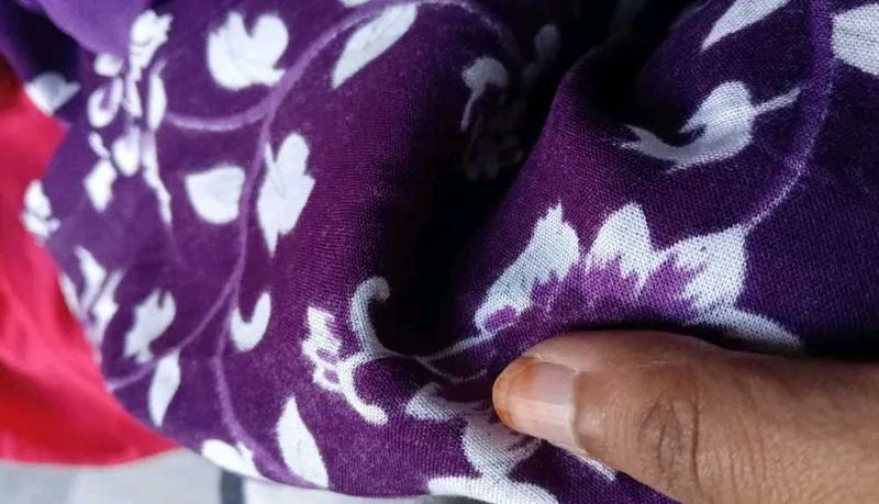 Purple Floral Print Fabric