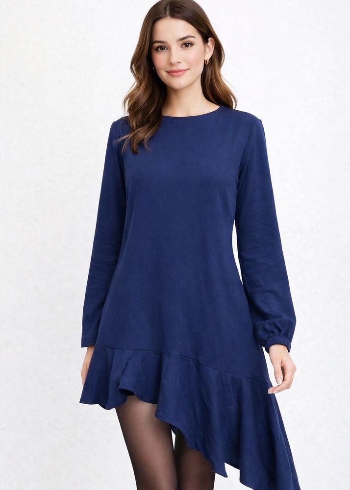 Imported Asymmetric Ruffle Dress