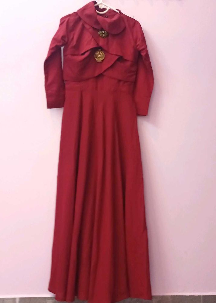 Elegant Maroon Maxi Dress