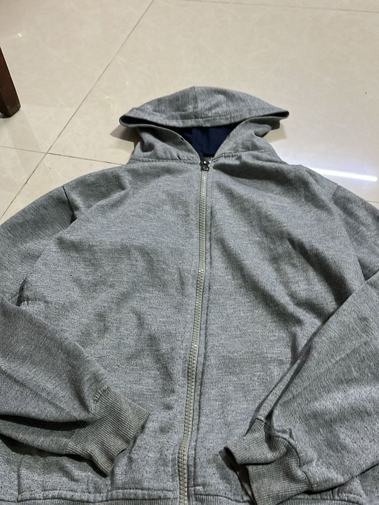Gray Zip-Up Hoodie