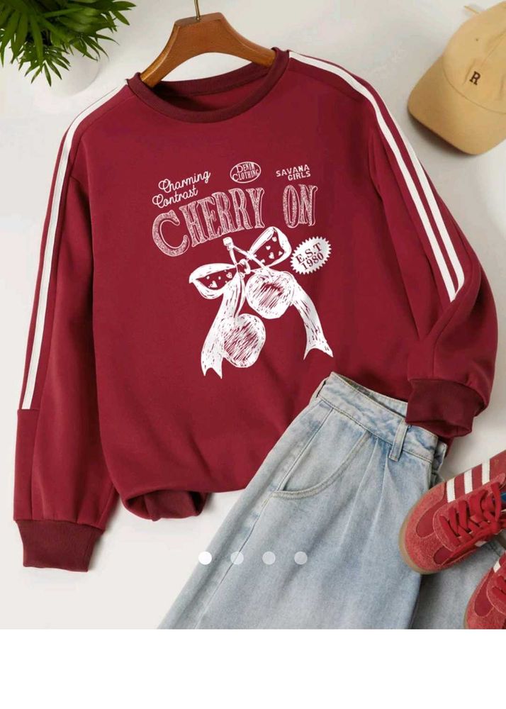 OVERSIZED SAVANA CHERRY RED SWEATSHIRT