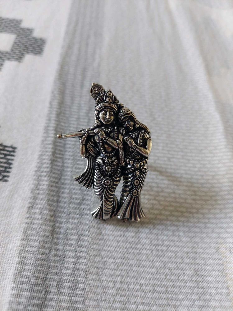 Radha Krishna Oxidized Ring