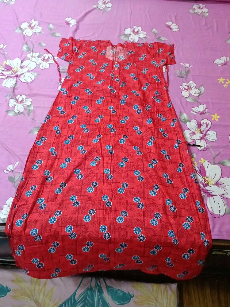 Red Floral Nighty