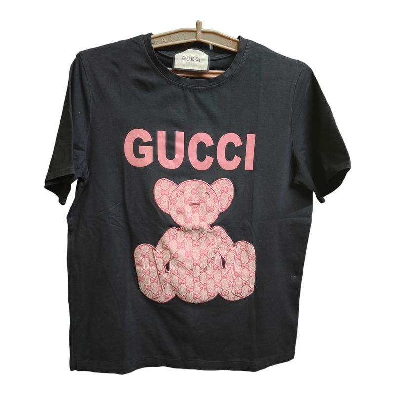 Gucci Pink Teddy Bear Short Sleeve Tee Shirt Top S