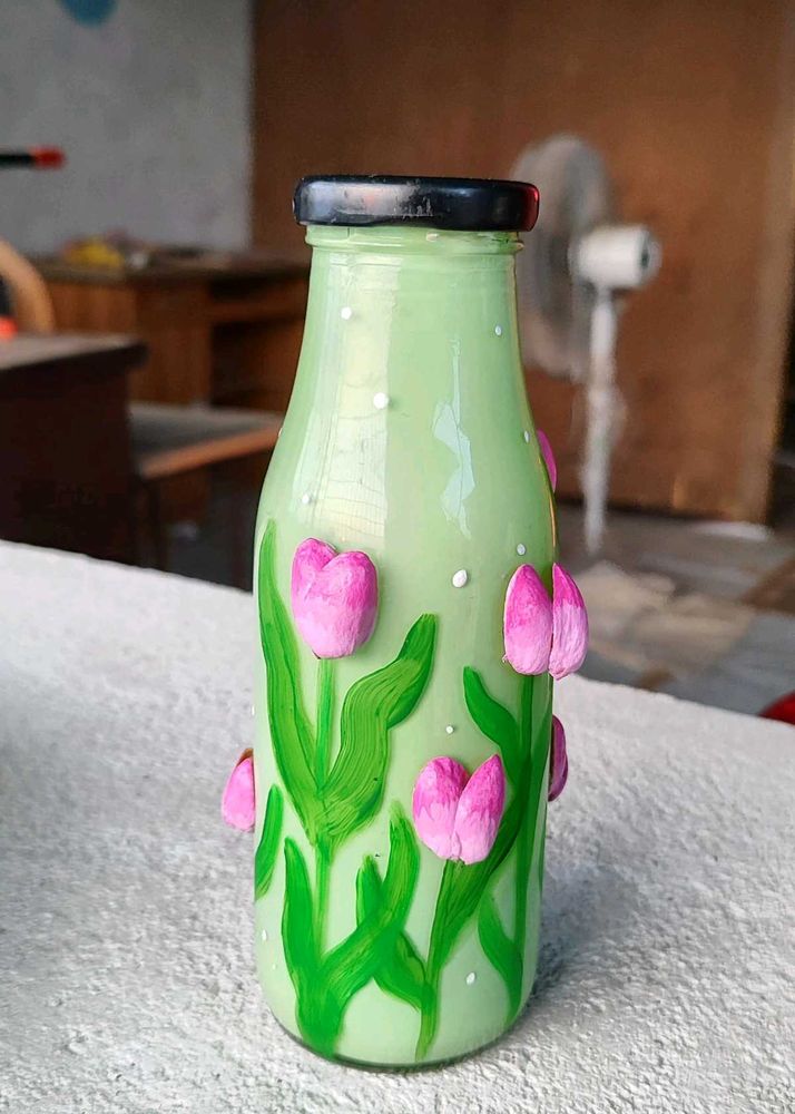 Hand Painted Tulip Bottle
