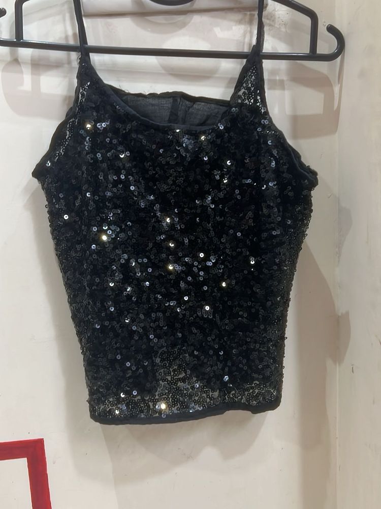 Sequin Black Top