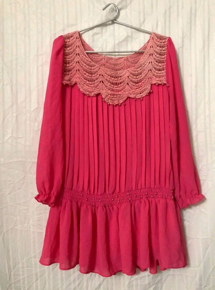 Pink Long Sleeve Dress