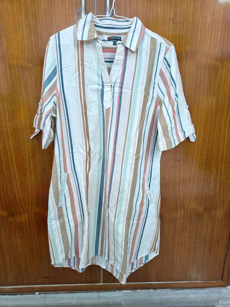 Multicolour Striped Cotton Dress