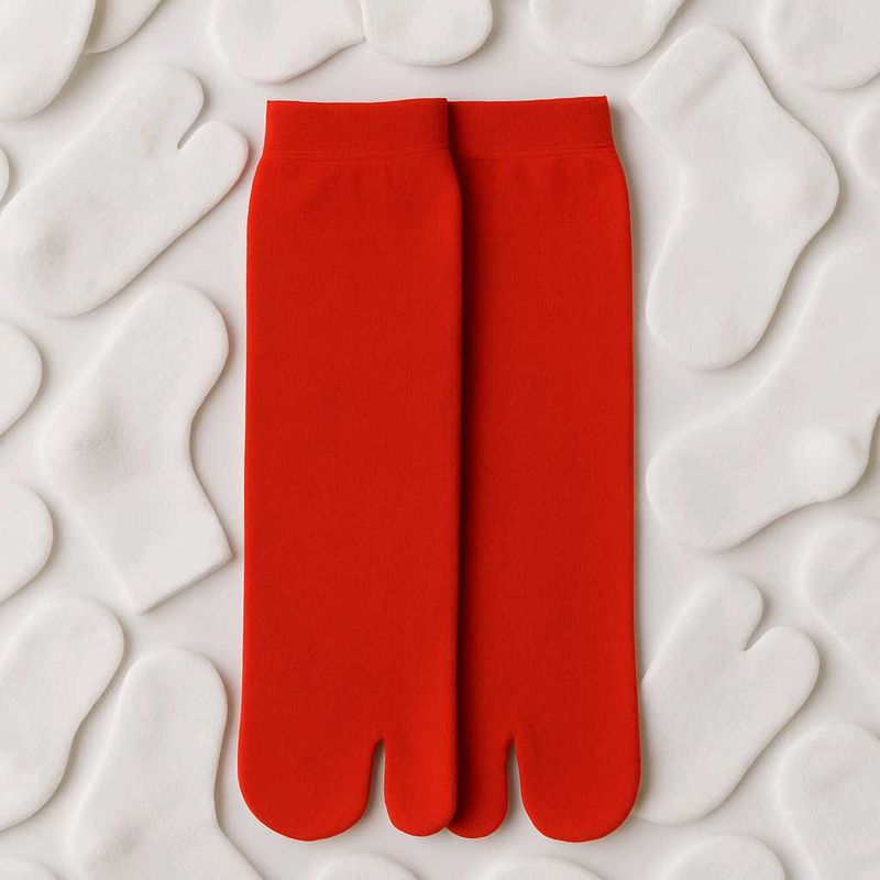 Red Split Toe Socks