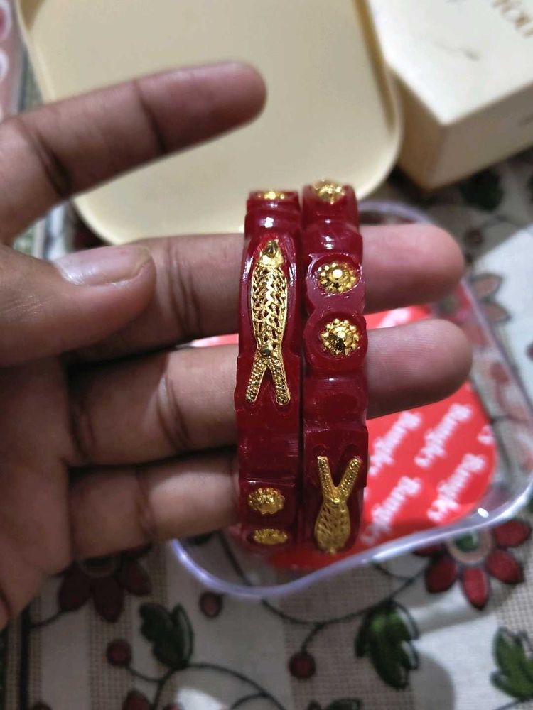 Red &amp; Gold Bangles