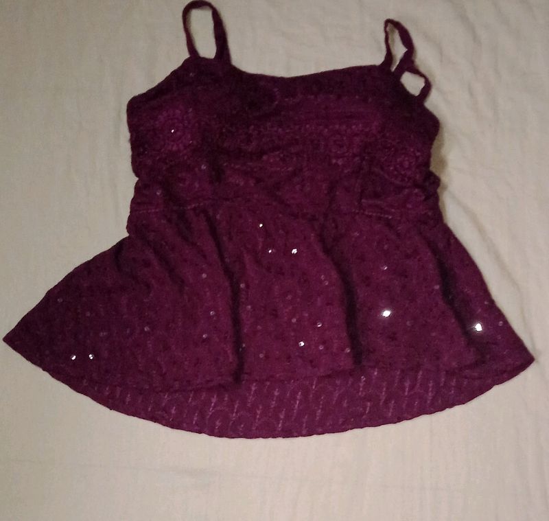 Purple Colour Party Wear Top . Grab Fast Limited S