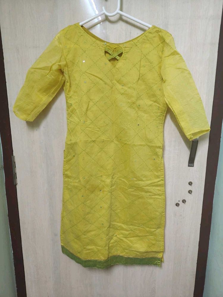 Yellow Cotton Kurta