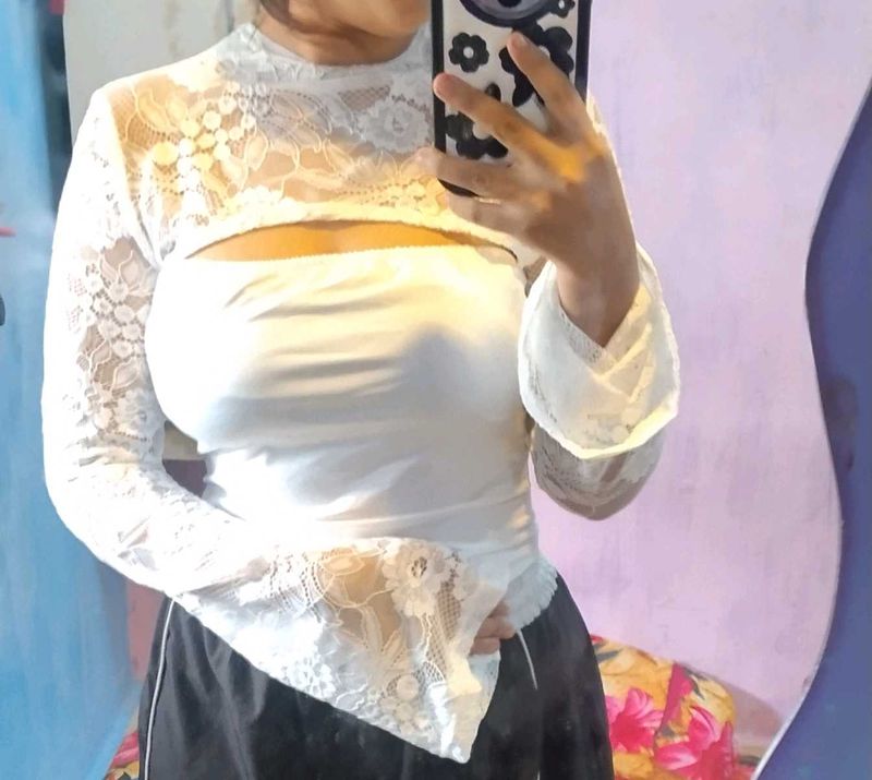 lace white top