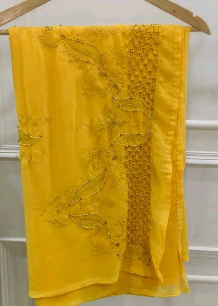Elegant Yellow &amp; Green Saree