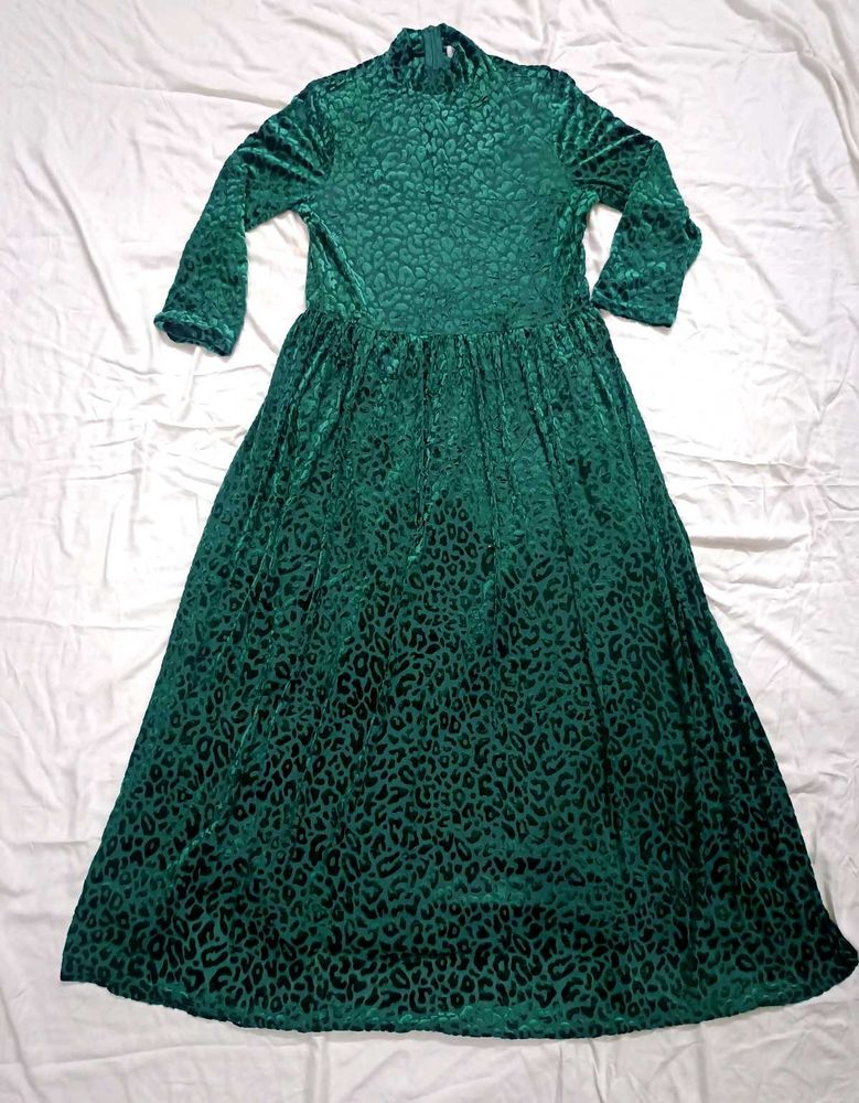 Emerald Green Velvet Dress