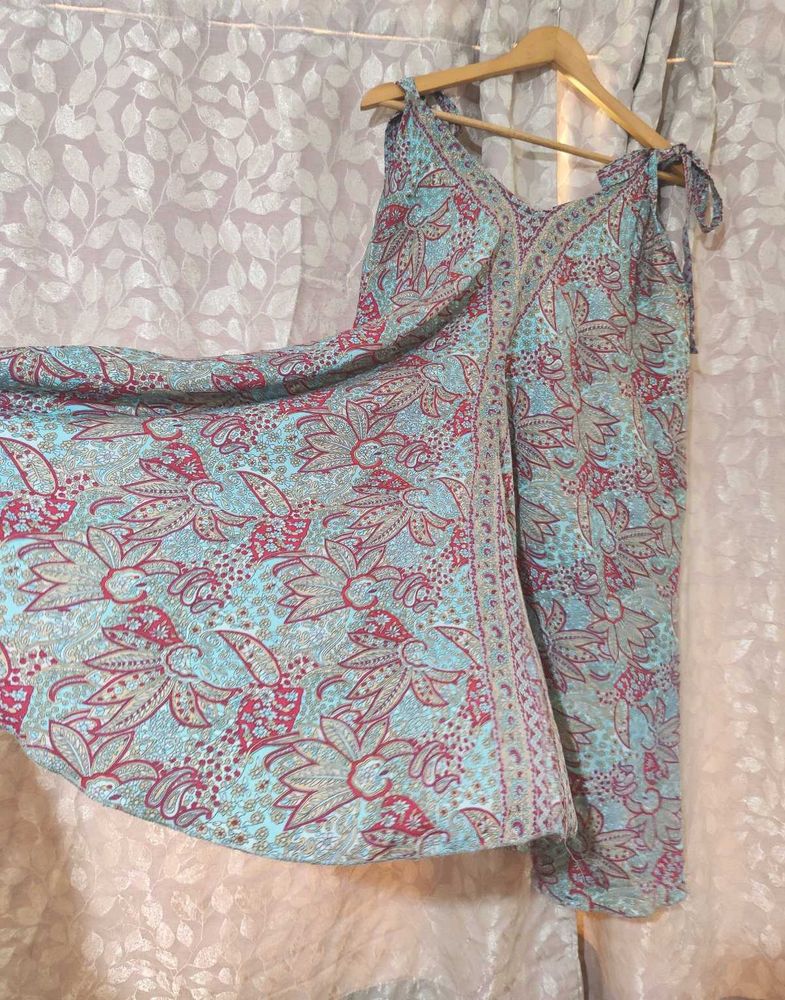 Floral Print Tie-Up Dress