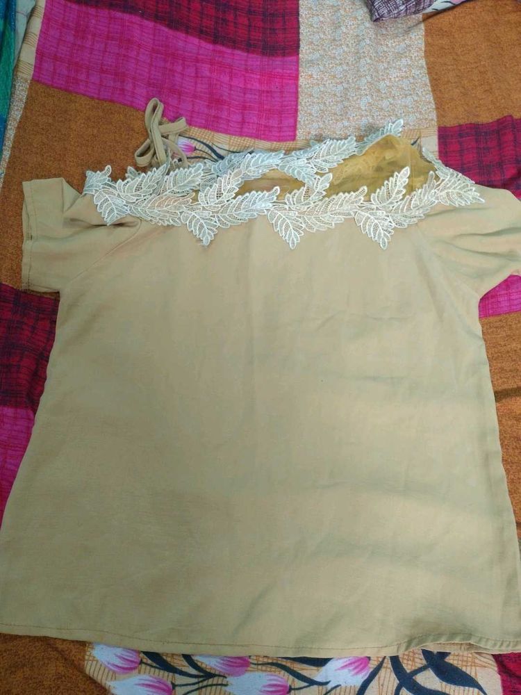 Cute Beige Lace Top
