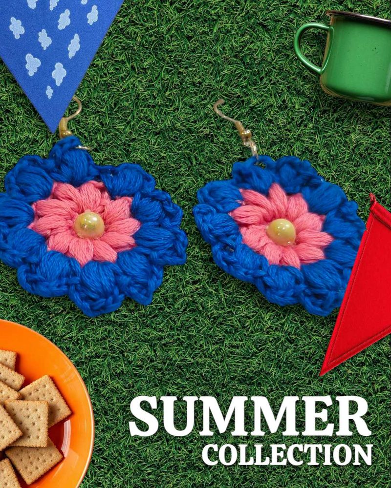 Crochet Flower Earrings - Summer Collection
