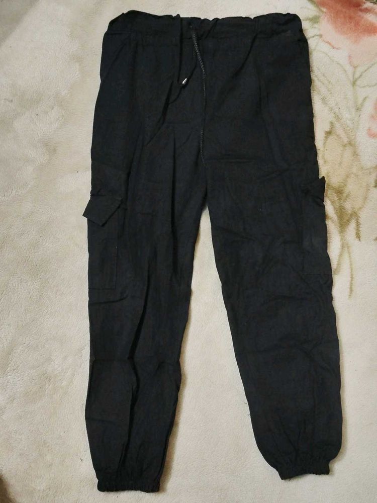 Black Cargo Joggers