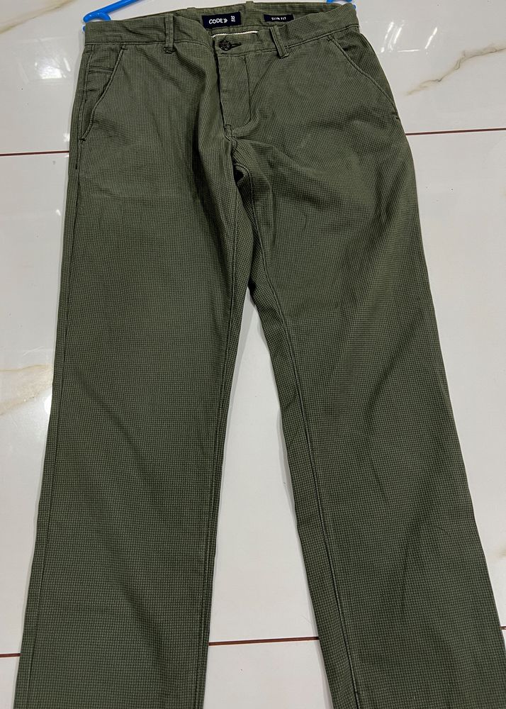 CODE Patterned Flat Trouser