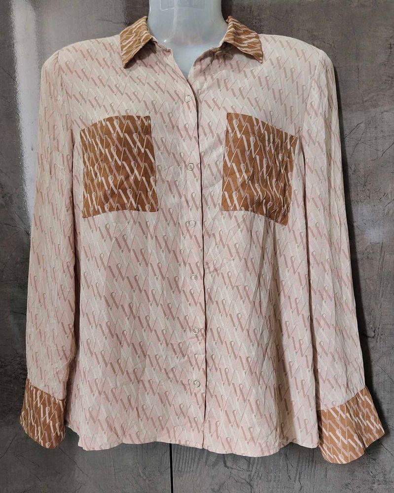 Worthington Women&#39;s Geometric Print Button-Down Sh