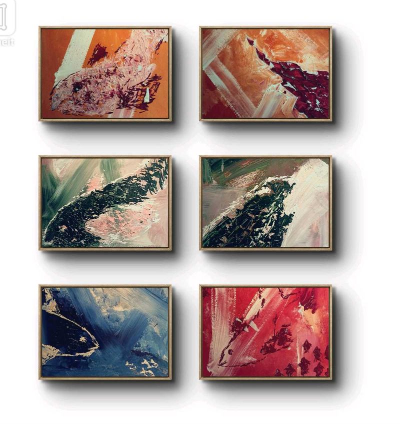 Handmade Abstract Fish 🐟 Paintings