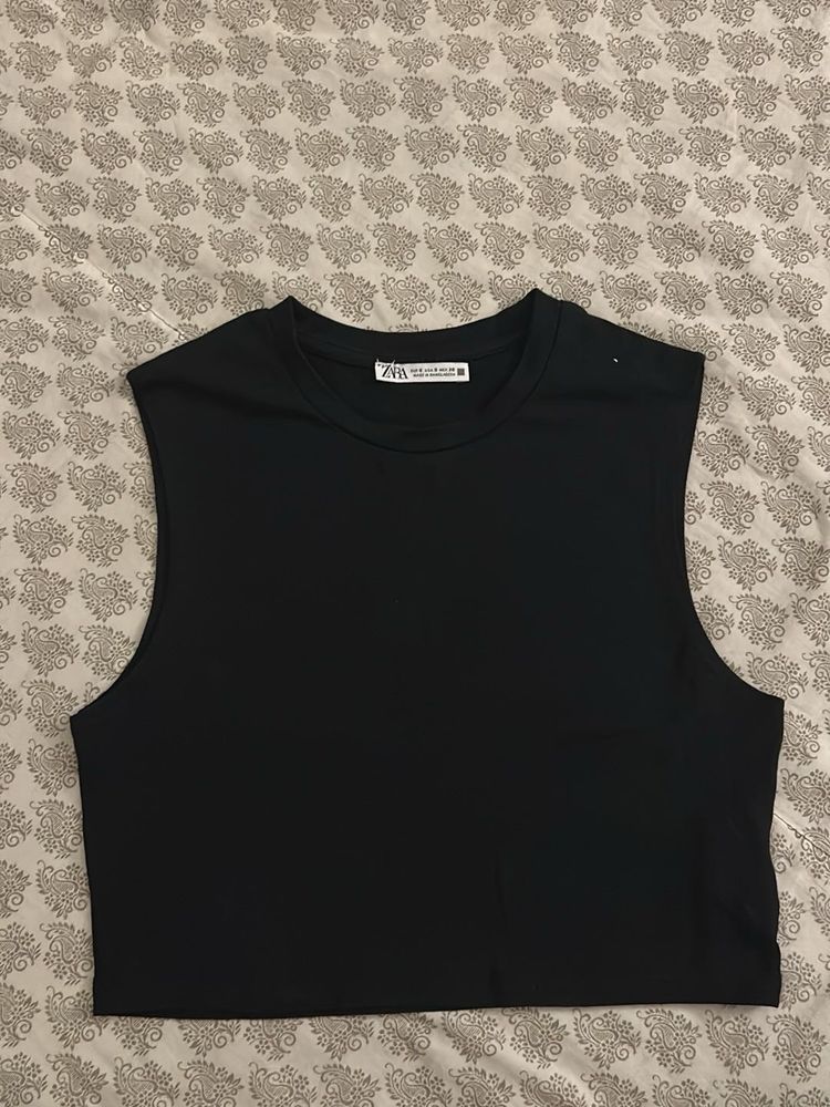 Zara Black Crop Top