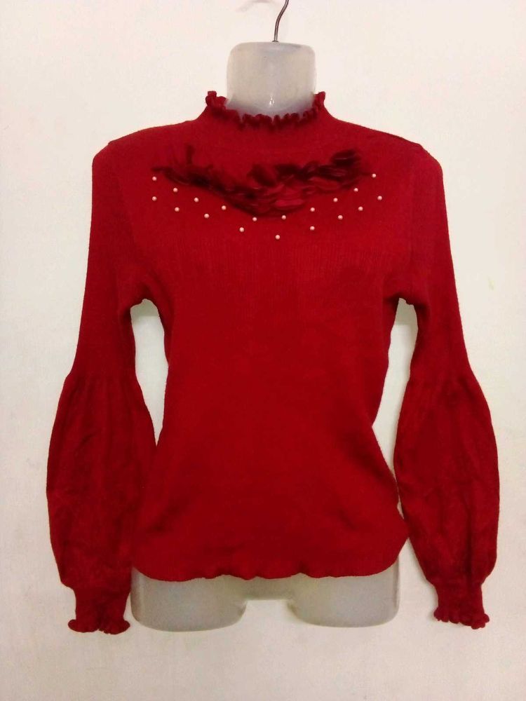 Korean Style Sweater Rose Design 🌹
