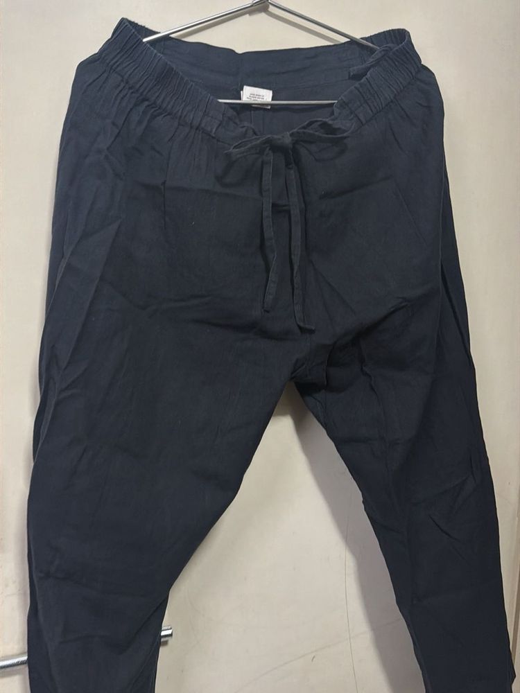 Casual Black Linen Pants