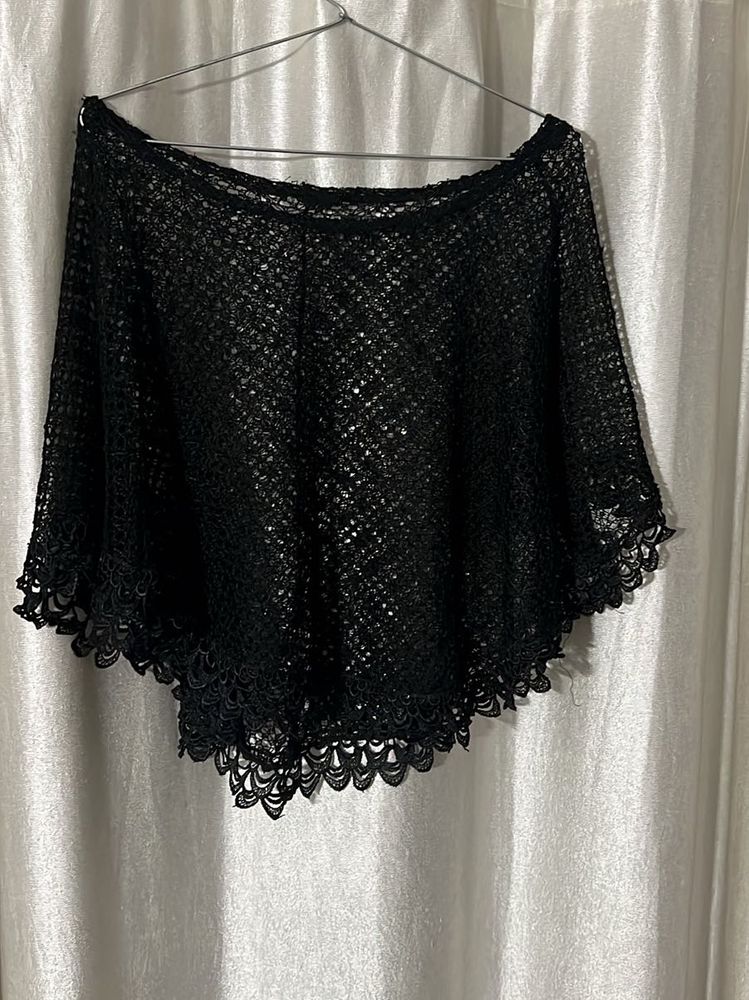Crochet Lace Poncho Top