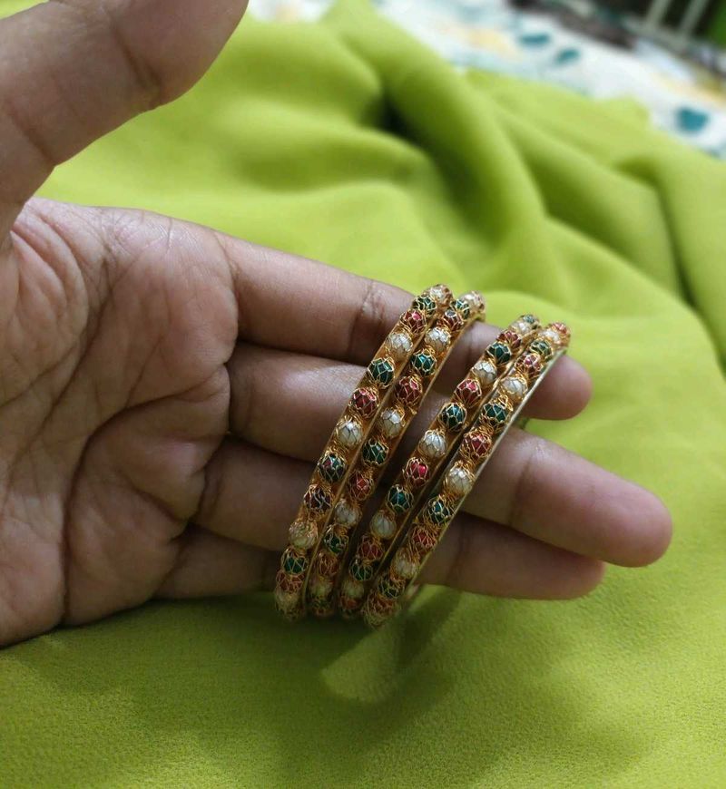 Bangles with Pearl Detail