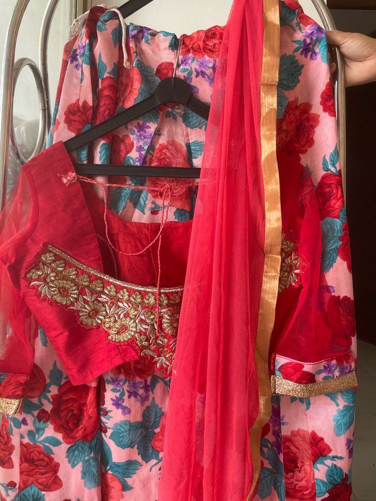 Floral stitched Lehenga Choli Set