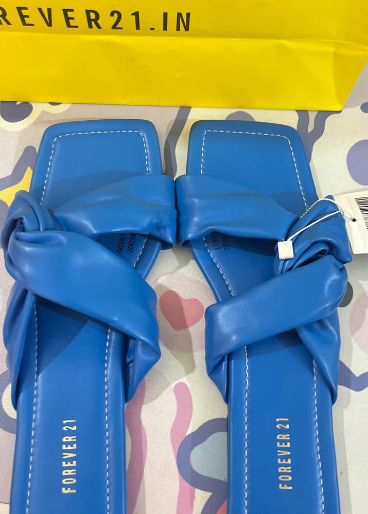 Forever 21 Navy Blue Knot Flats
