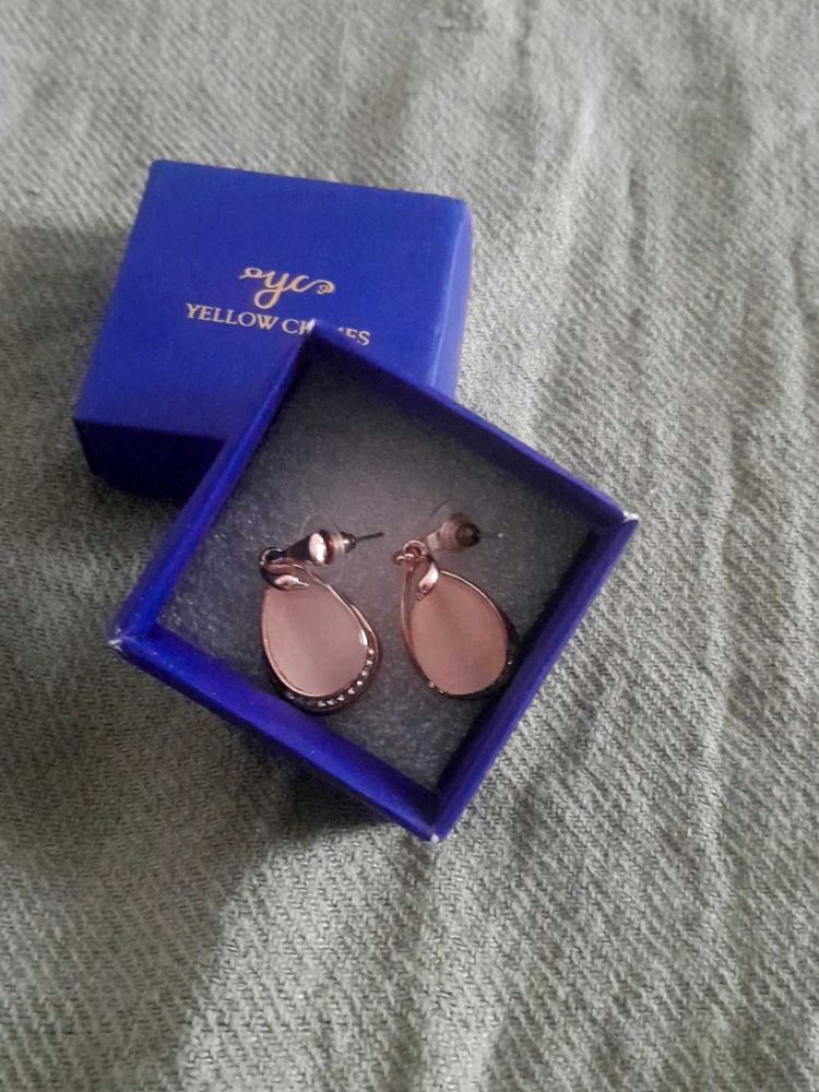 Yellow Chimes Rose Gold Earrings