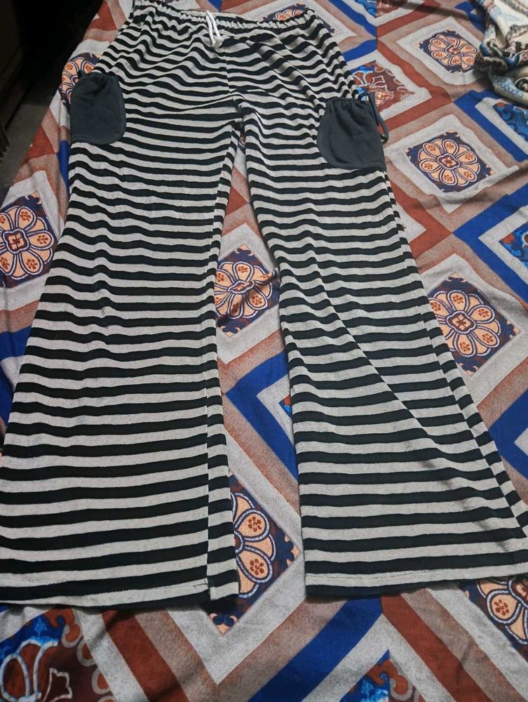 Striped Flare Leg Pants
