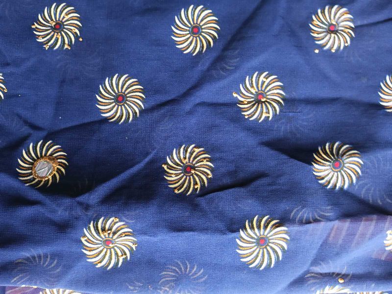Blue Floral Meterial