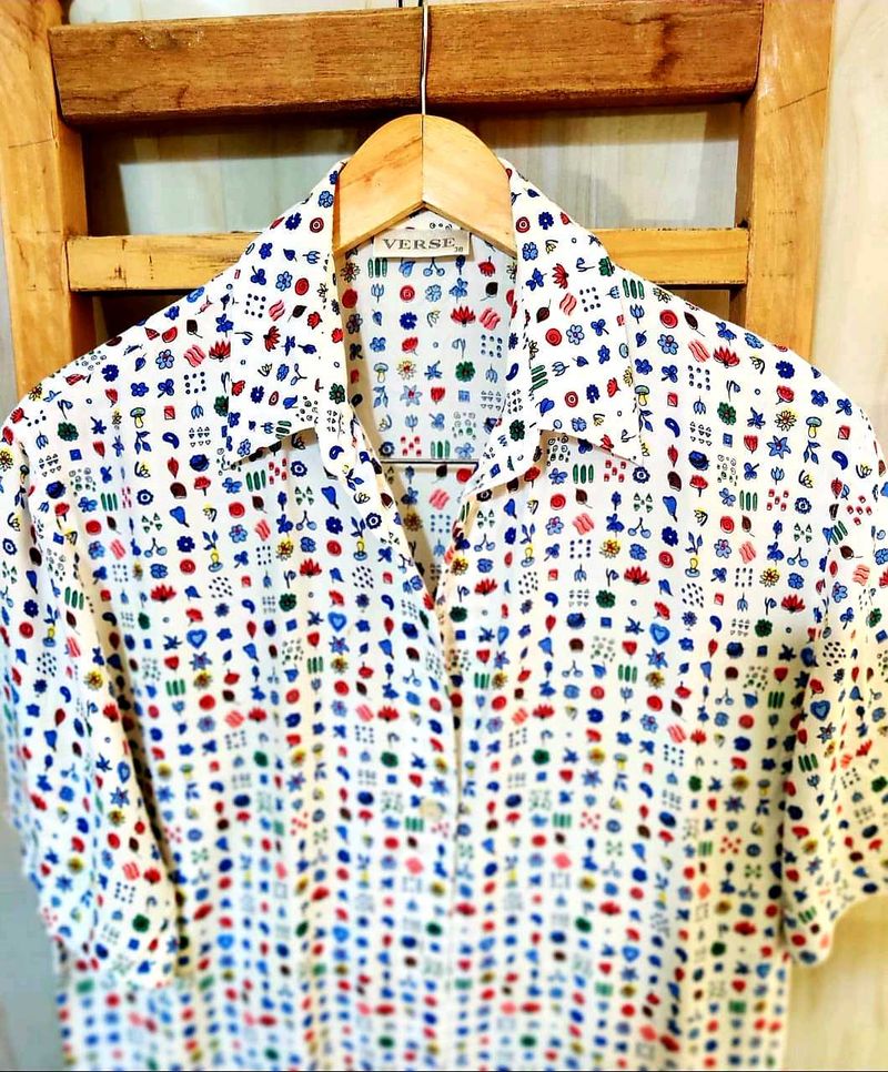 Multicolour Cotton Shirt Size-42