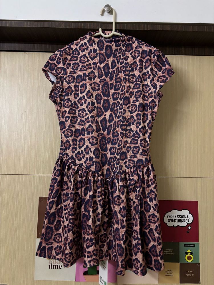 NEWME Leopard Print Mini Dress