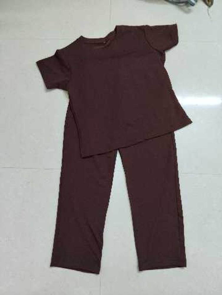 Brown T-shirt &amp; Trouser Set