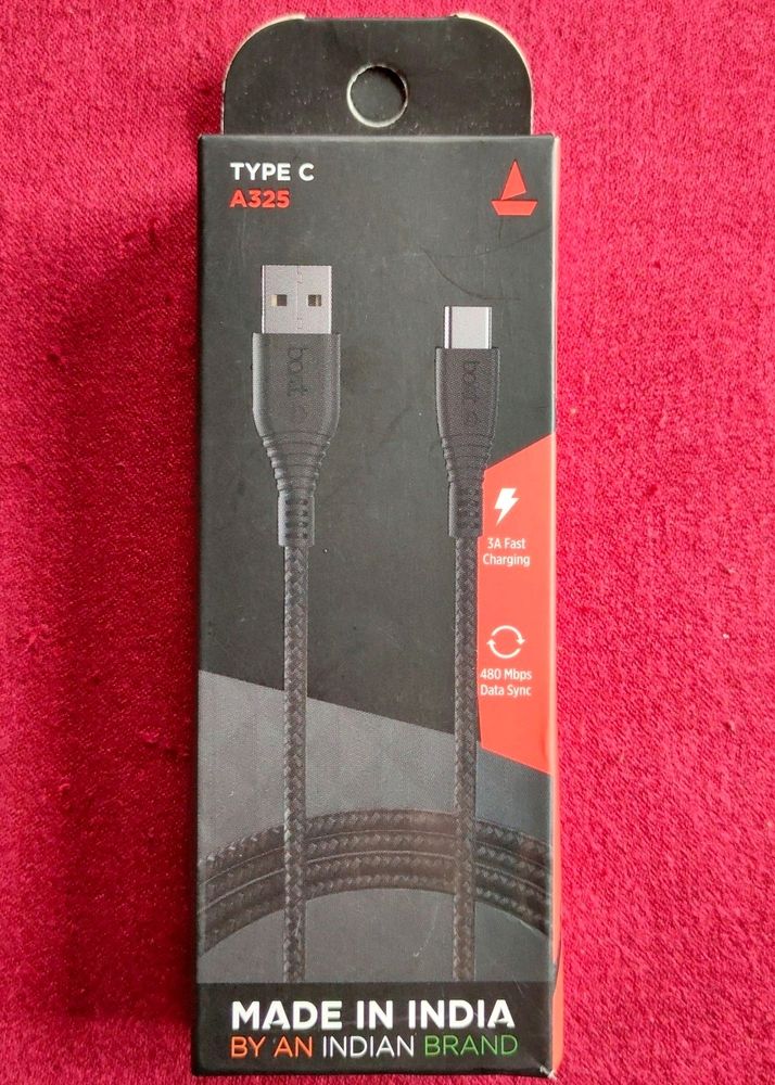 Boat Type C 3A Fast Charging Usb Cable