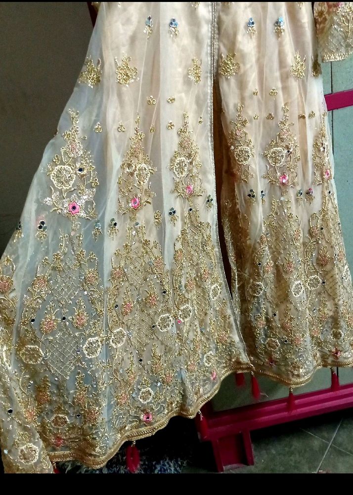 Long Front Cut Gown With Skirt,Dupatta