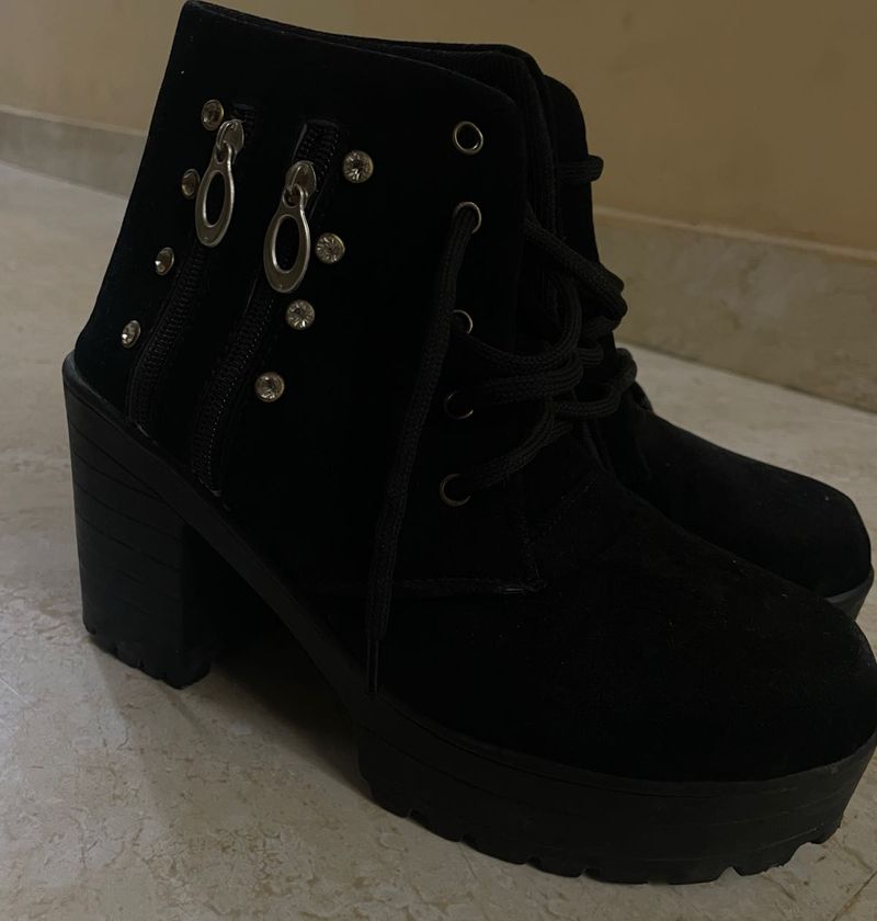 Black Heeled Ankle Boots