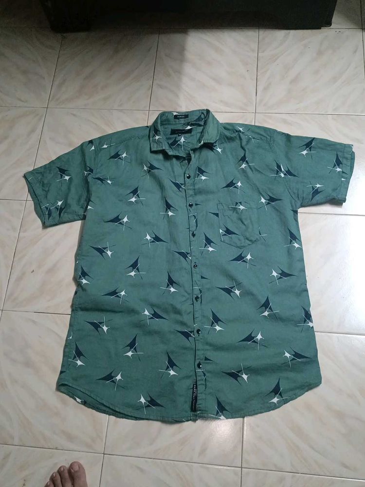 Green Printed Shirt