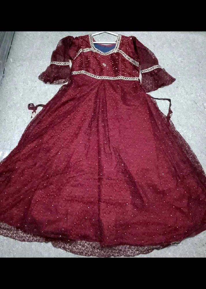 Gown Burgundy colour