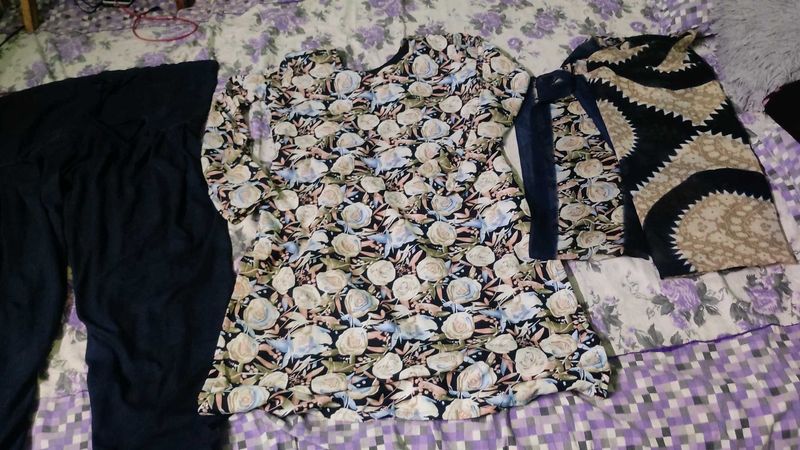 Floral Print Top &amp; Pants Set