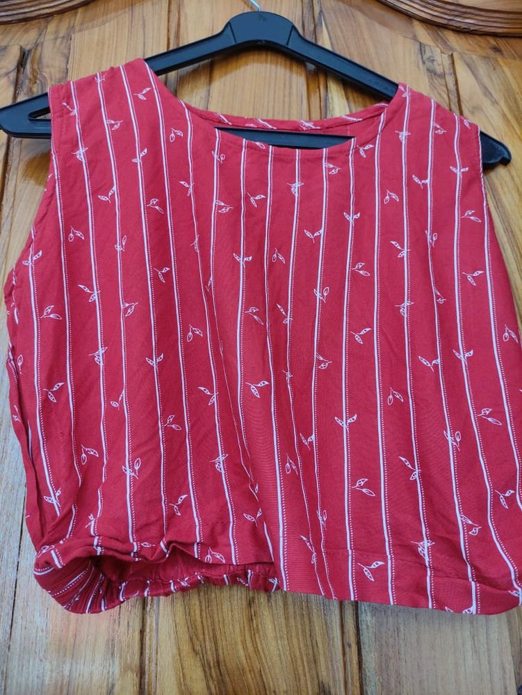 Combo Pack Of Red &amp; Black Crop Top