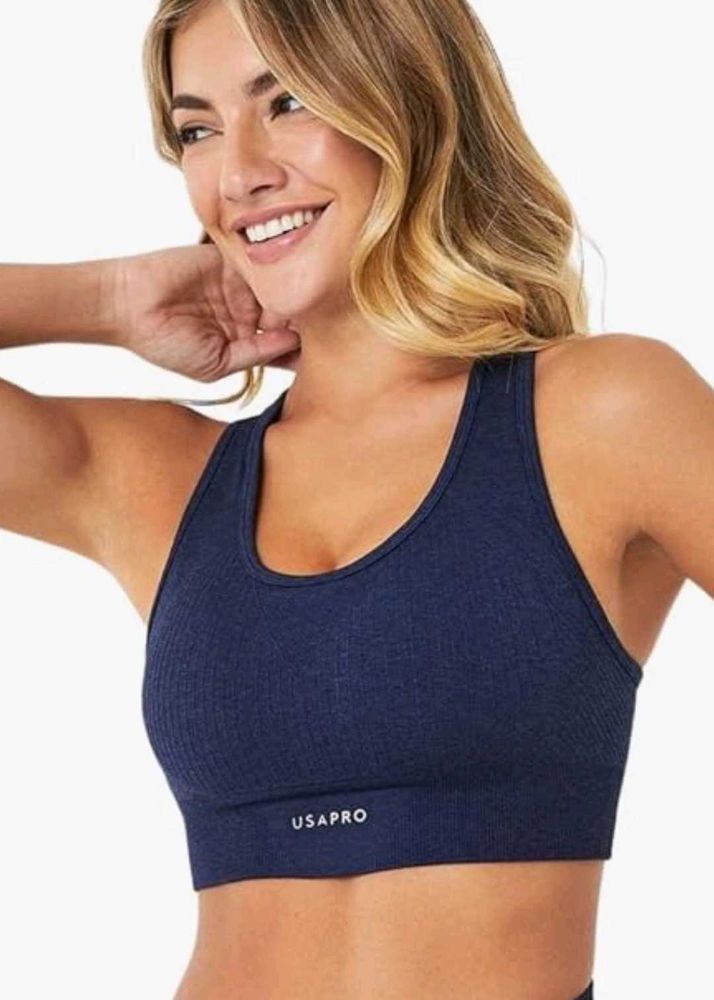 💙 SEAMLESS CROP SPORTS BRA