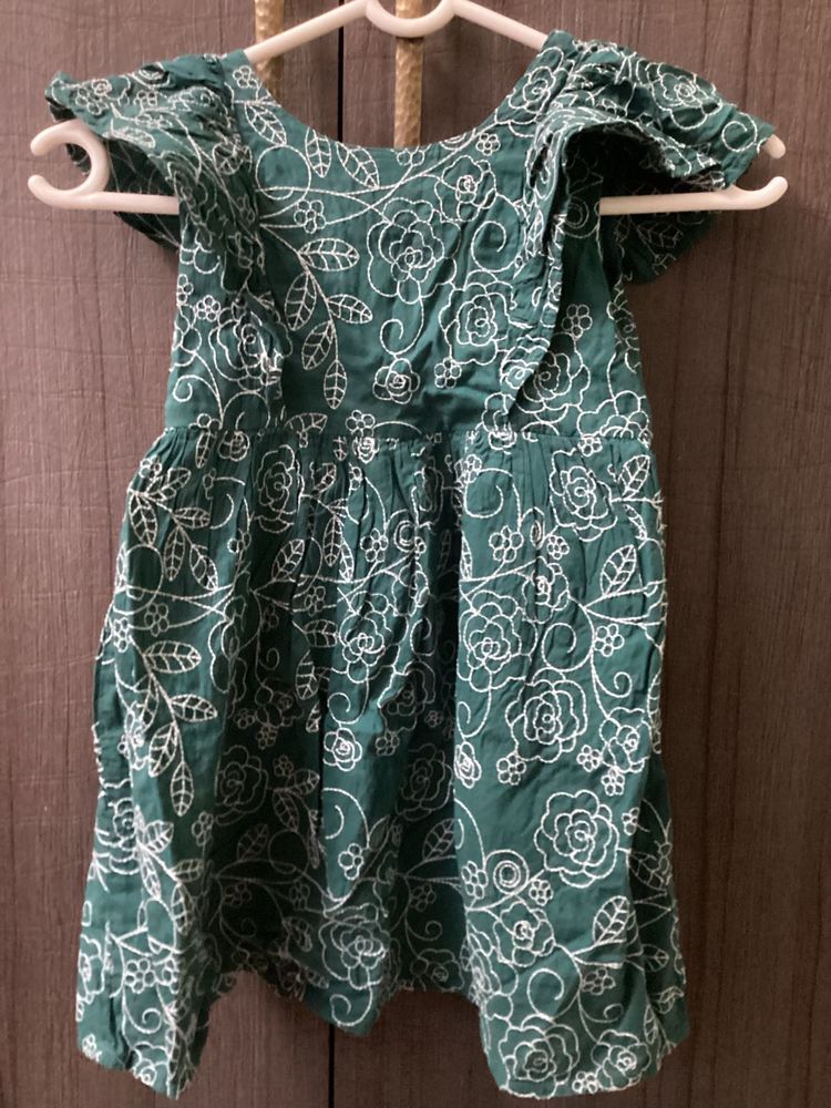 Floral Green Baby Dress
