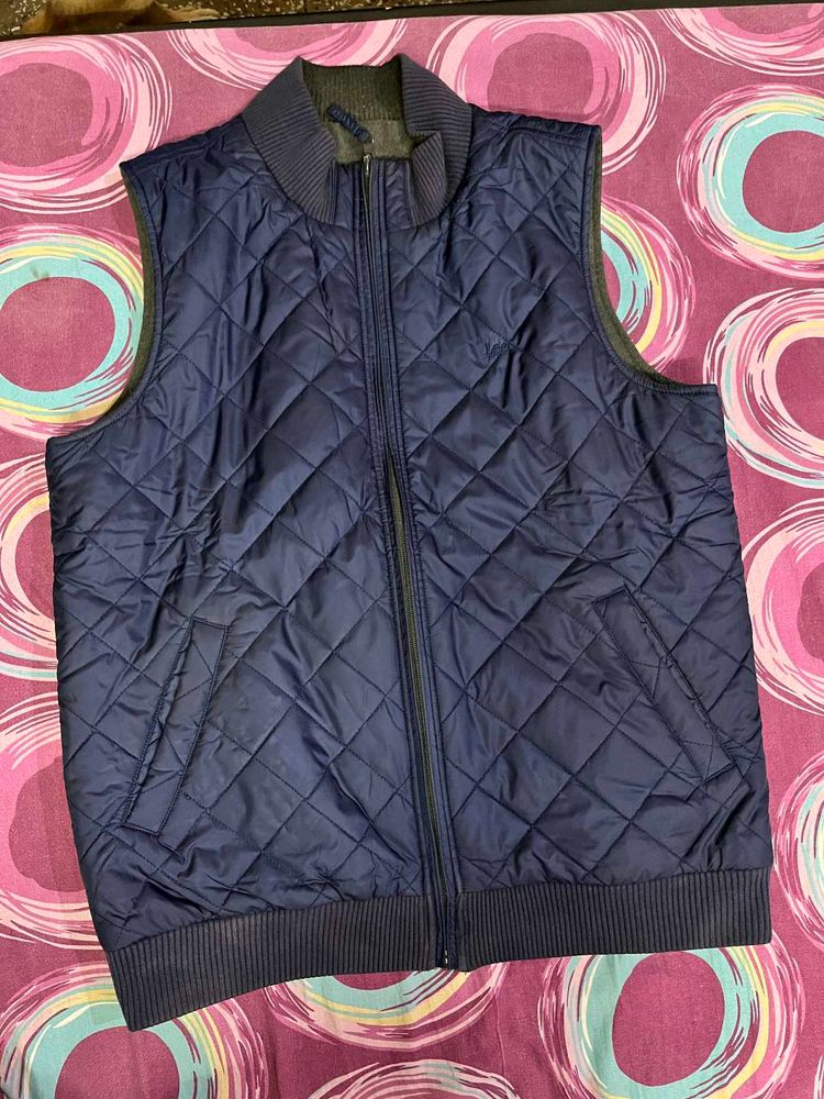 (Lee) Navy Blue Quilted Jacket (Both Sides)