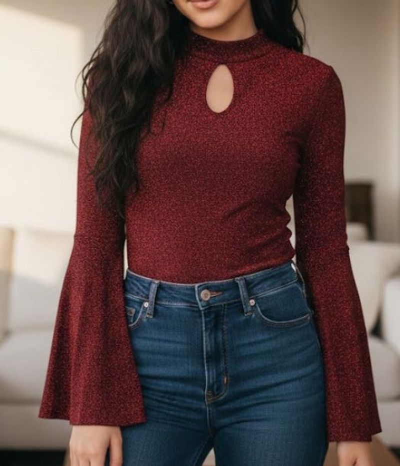 Sparkly Bell Full Sleeve CropTop